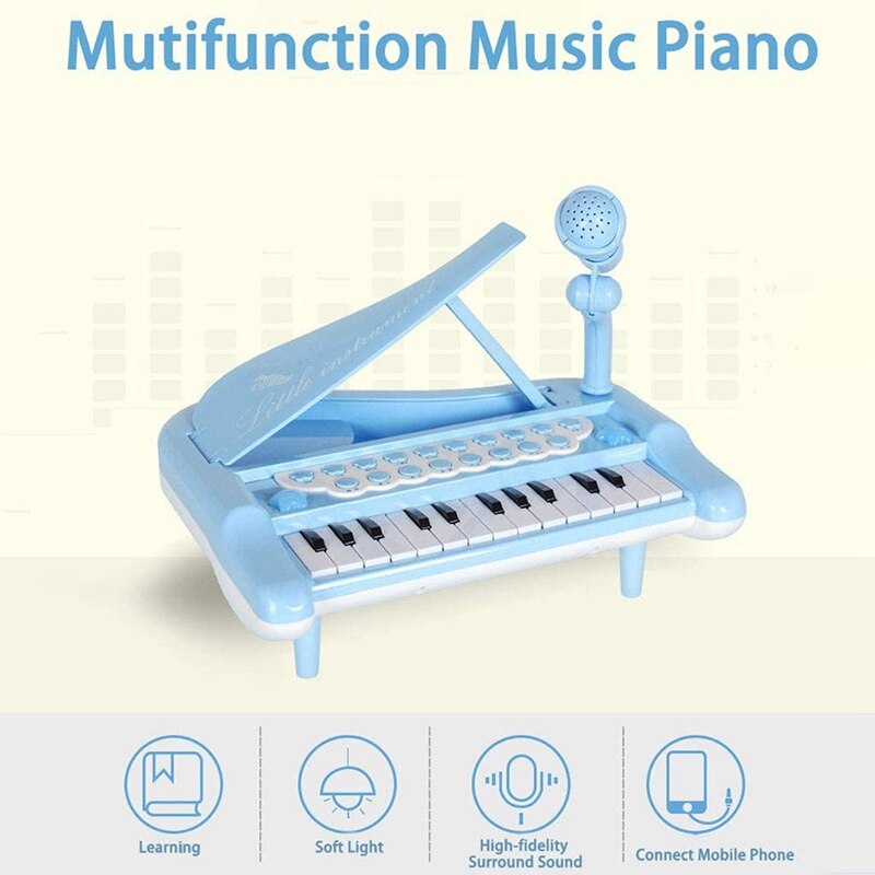 Multi-Functional Electronic Piano Musical Instrument Beginner Learning Piano Toy with Microphone