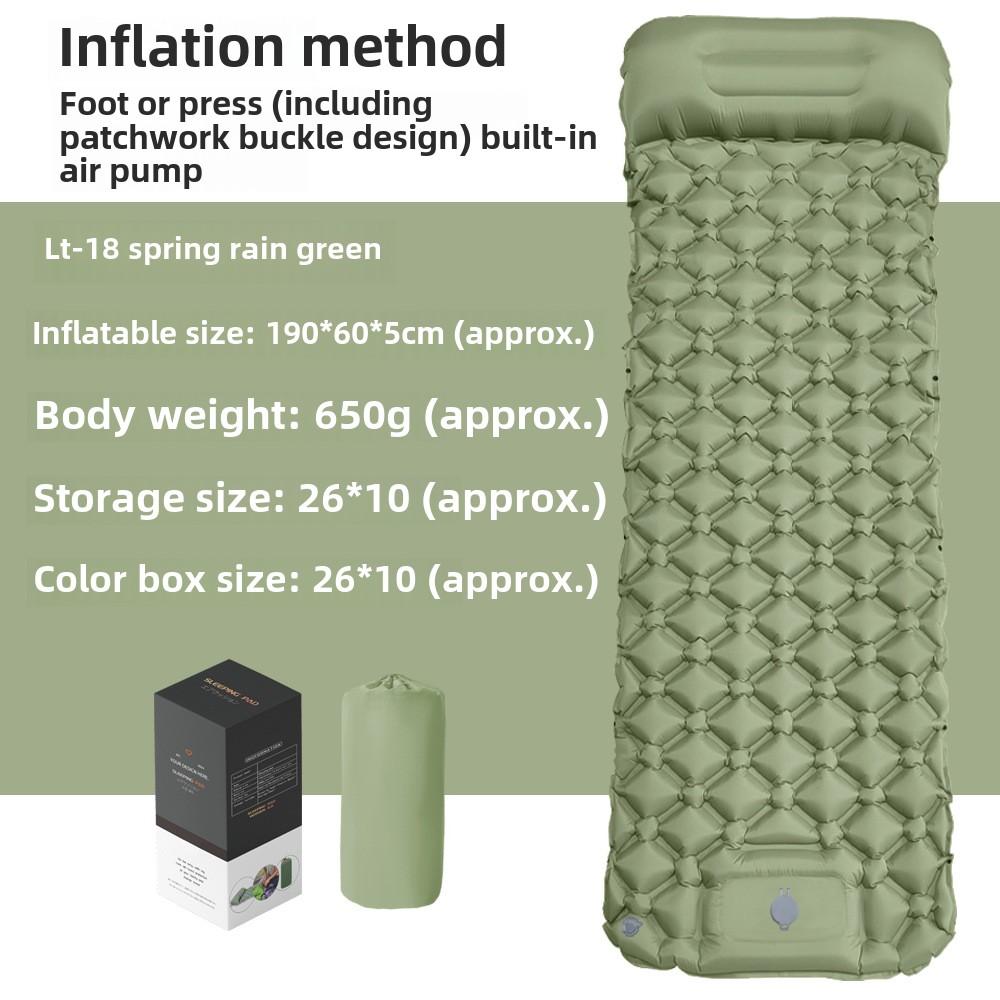 Enkel uppblåsbar sovmatta camping luftkudde bärbar resemadrass fukttät lämplig för camping vandring.