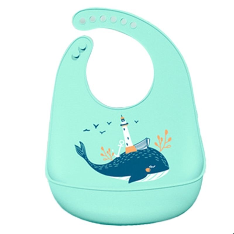 Bande dessinée réglable en bas âge bébé alimentation salive serviette enfants enfants imperméable Silicone bavoirs roter tissu 23GD: WHITE