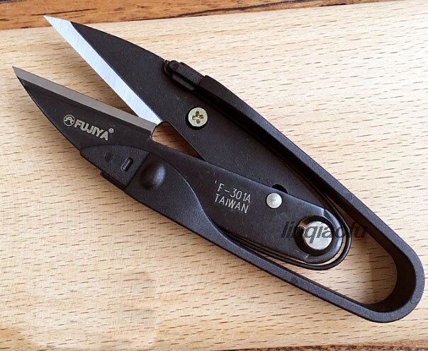 Taiwan original spring yarn scissors Carbon steel line shears leather scissors: Default Title