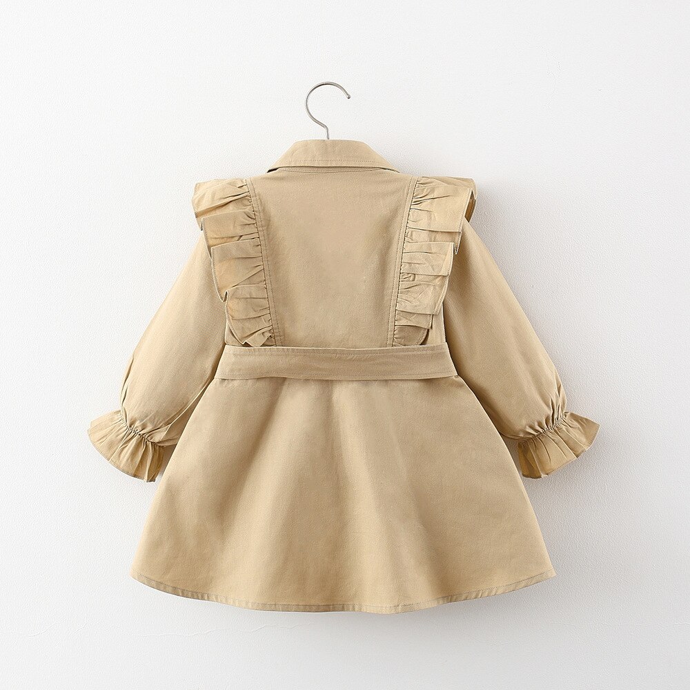 Manteau coupe-vent à ceinture pour fille et enfant, printemps et automne