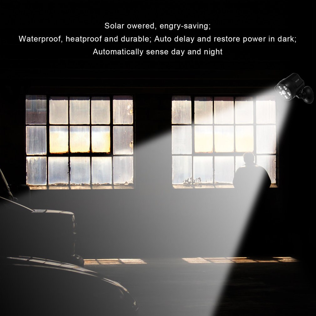 Outad Engry-Saving 5 Led 350Lm Solar Pir Motion Sensor Light Weatherproof Battery Powered In Pathway Garden Yard