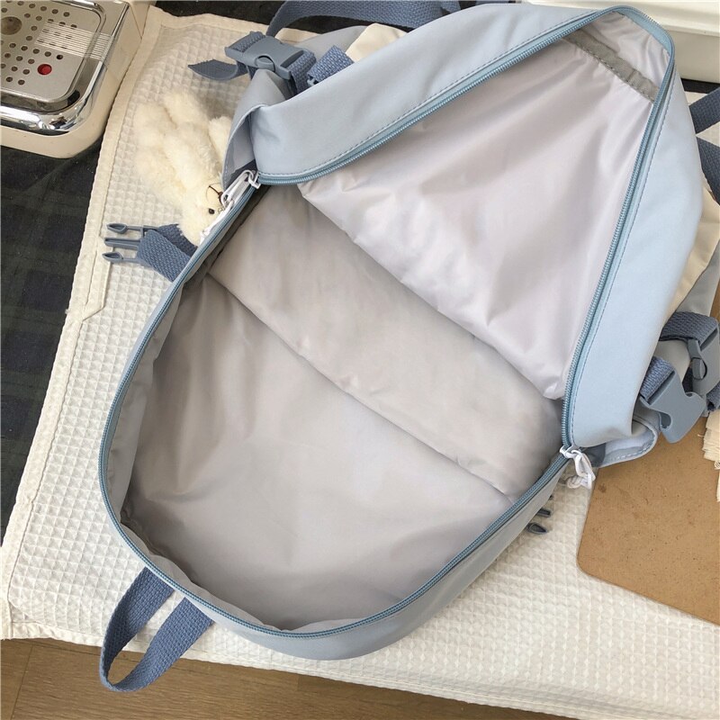 Nowe wiele kieszeni wodoodporny plecak nylonowy kobiet o dużej pojemności Kawaii tornister dla nastoletnich dziewczęca torba podróżna Mochila Bookbag