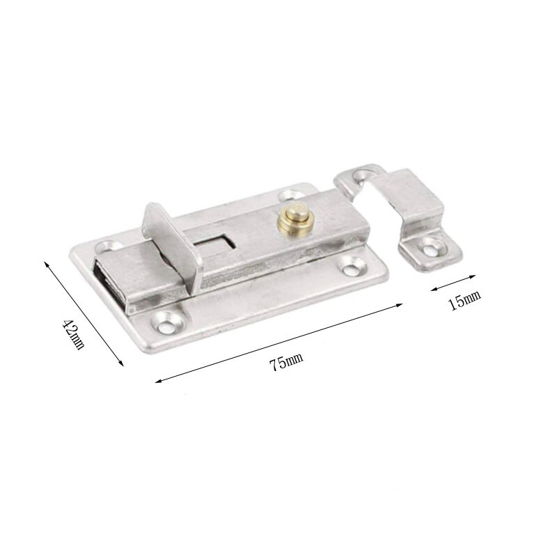 2 Pack Stainless Steel Spring Loaded Automatic Door Latch Bolt 3 Inches with Press Button to Release and Installation Screws