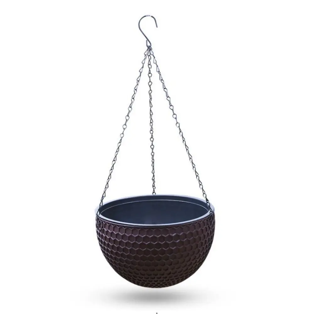 Plastic Imitatie Weven Bloempot Zelfabsorberende Outdoor Hydrocultuur Bloempot Tuindecoratie Hangende Bloemenmand: Licht Groen
