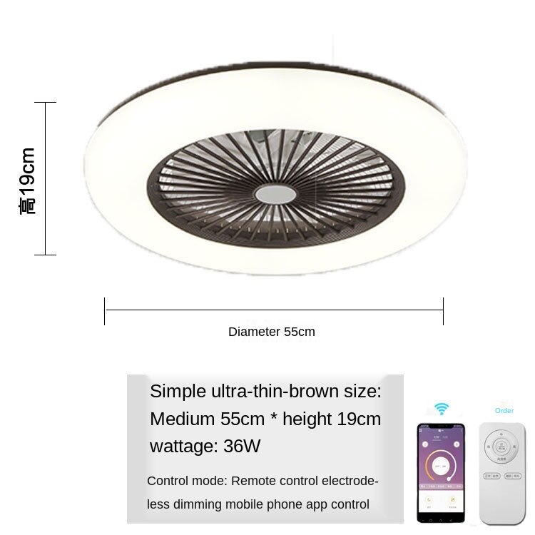 Ceiling Fan with Lighting 180V-265V LED Light with APP Mobile Phone Control Support Bluetooth Connection for Bedroom Living Room: 5