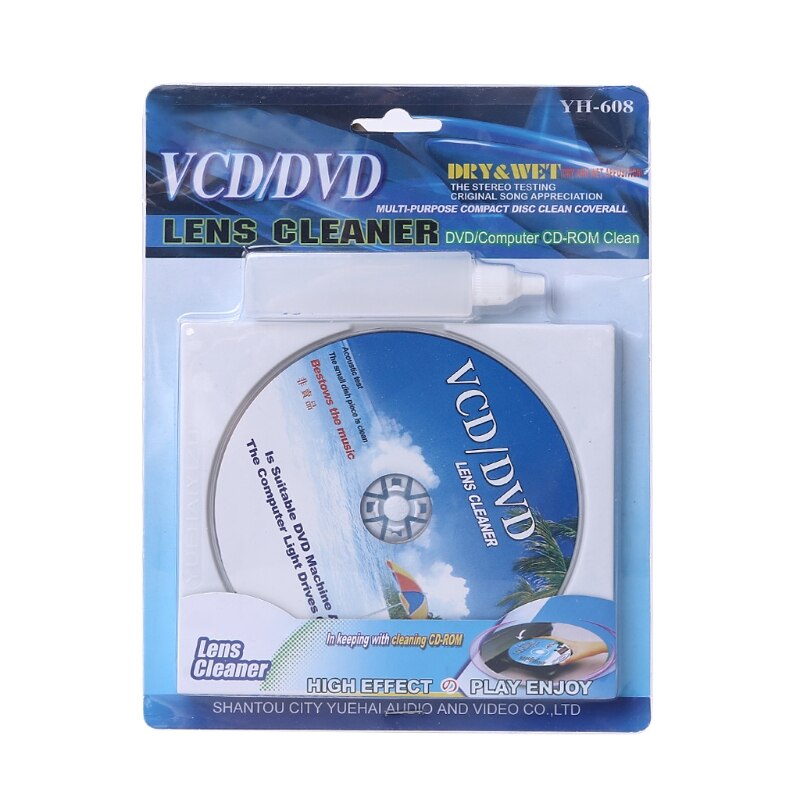 Universal Vedio Cleaning Supplies Lens Clean Disc Kit for Record Player DVD Disc Dust Dirt Removal Fluid 95AF