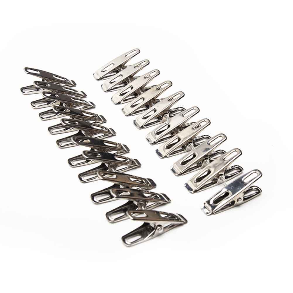 Stainless Steel Washing Line Clothes Pegs Hang Pins Clips Windproof Garden Clamps