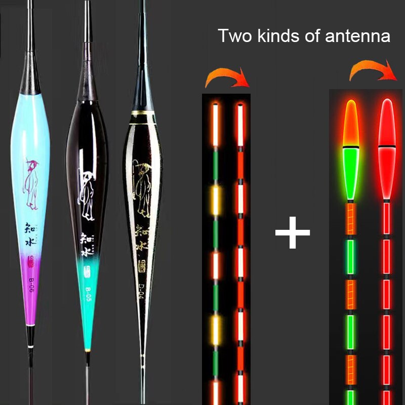 1 flotteur de pêche intelligent avec capteur de gravité électrique et antenne intégrée, changement de couleur led lumineuse flottante