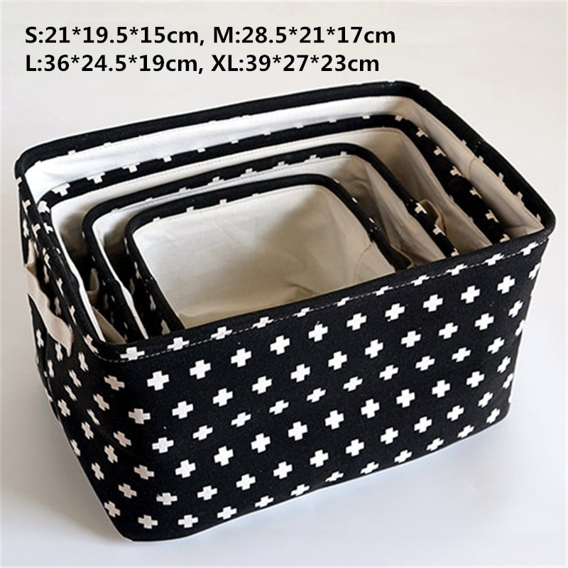 Panier de rangement pliable imprimé croix fulllove noir sml xl pour vêtements, papeterie, jouets, rangement et organisation de la maison