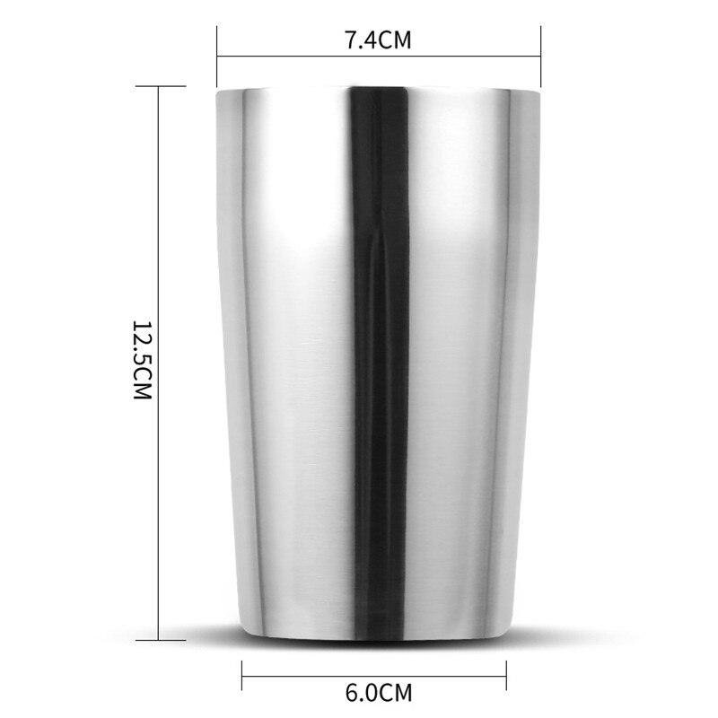 De gran capacidad Simple doble capa cerveza taza 304 termo de acero inoxidable botella de agua vaso Oficina vaso aislado coche taza de café: 320ml