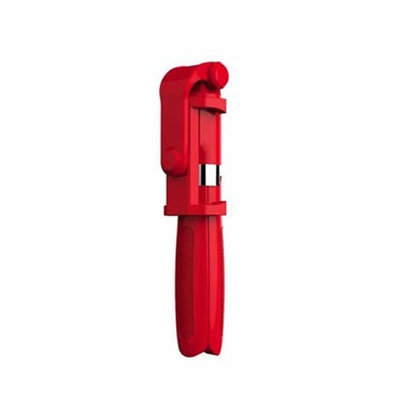 Perche à selfie pour iPhone, Samsung ou Huawei, accessoire Bluetooth avec trépied, alliage en plastique, égo-portrait: Red