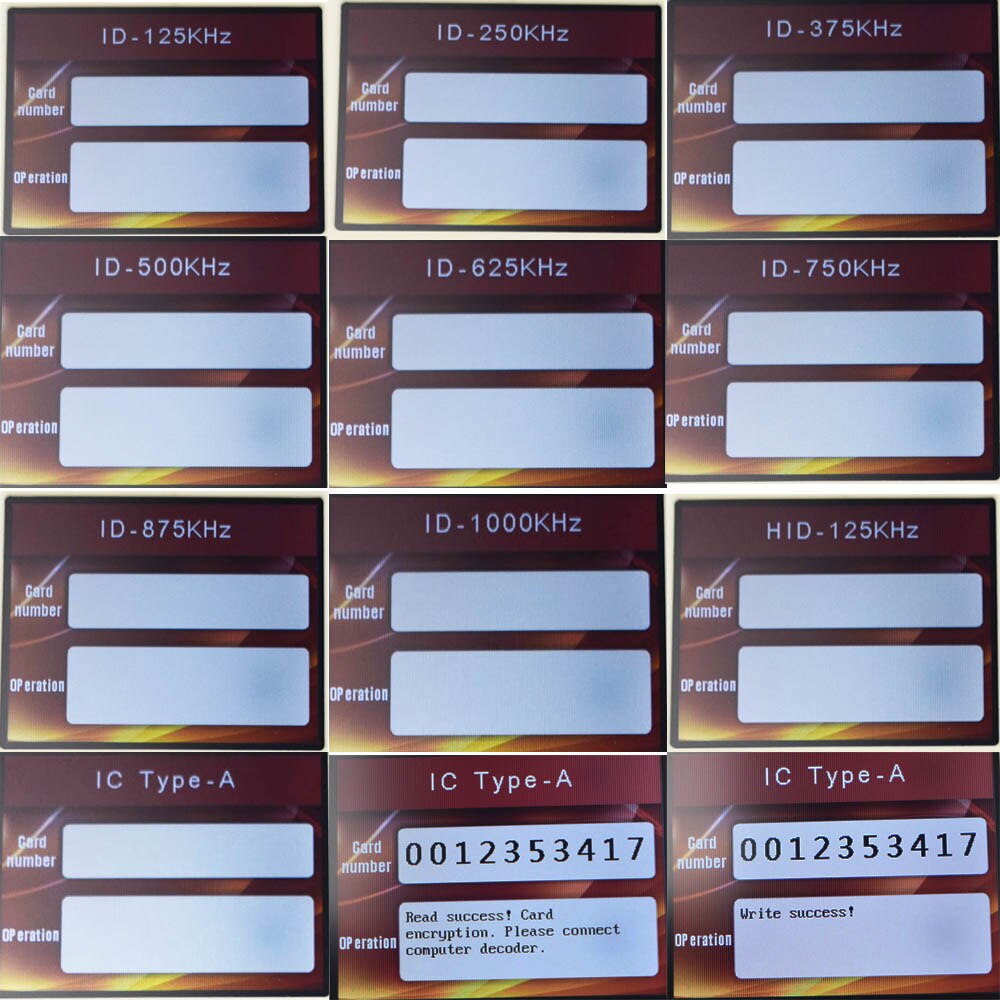 Chinese Handheld Rfid NFC card Copier Reader Writer with screen+5Pcs 125khz Writable cards+5Pcs 13.56mhz UID Changeable Cards