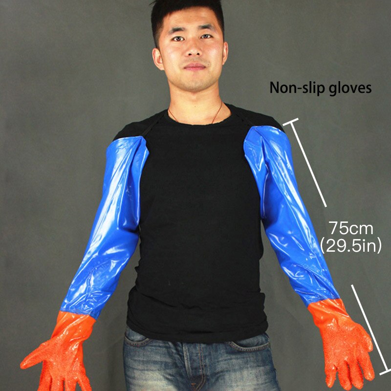 Werkhandschoenen ultra lange lengte 75cm veiligheidshandschoenen slijtvaste waterdichte antislip beschermende handschoenen voor het werken met visvangst: Stijl 2
