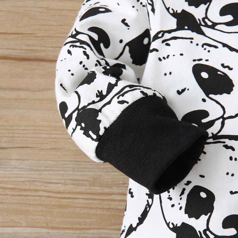 Casual Baby Jumpsuit Herfst Baby Jongen Katoen Lange Mouw Romper Leuke Panda Afdrukken Jumpsuit Pasgeboren Hoed Kleding Set