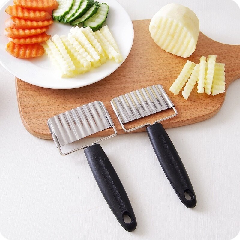 Stainless Steel Wavy French Fries Cutter Stainless Steel Potato Slicer Vegetable Chopper Veggie Slicer Durable Kitchen Gadgets