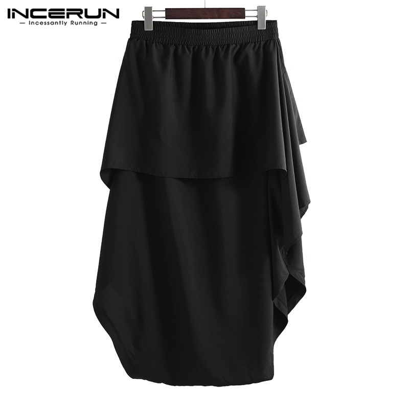Incerun Mode Mannen Harembroek Joggers Solid Loose Kruis Broek Streetwear Elastische Taille Rokken Broek Broek Mannen: XXL