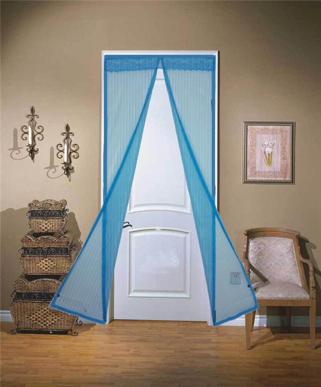2 størrelse sommer mesh net anti myg insekt flue bug gardin automatisk lukning dør skærm køkken gardin: Blå / 100 x 210cm