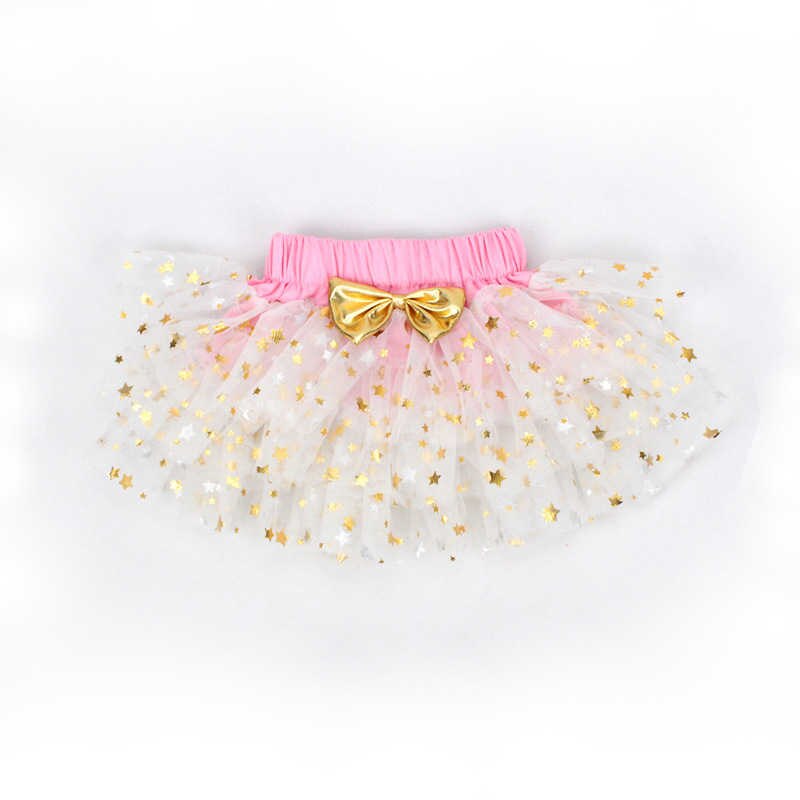 Jupe Tutu douce pour bébés filles | En mousseline de soie, modèle étoile, jupe Tutu de danse princesse, nœud de fête pour enfants: Rose