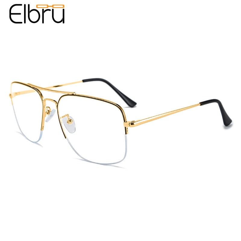 Elbru Plain Glasses Anti-blue Light Glasses Large Comfortable Frame Clear Lens SpectacleS For Men And Women