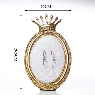 Palace royal style jewelry display stand, gold crown photo frame, earring storage rack, jewelry photography props: C