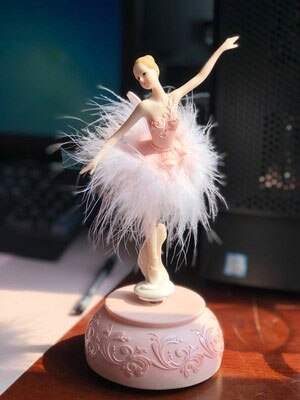 Niebieski dunaj automatyczny obrót różowy baleriny pozytywka biały balet tancerz pióro spódnica dziewczyny prezent ślubny dla gości