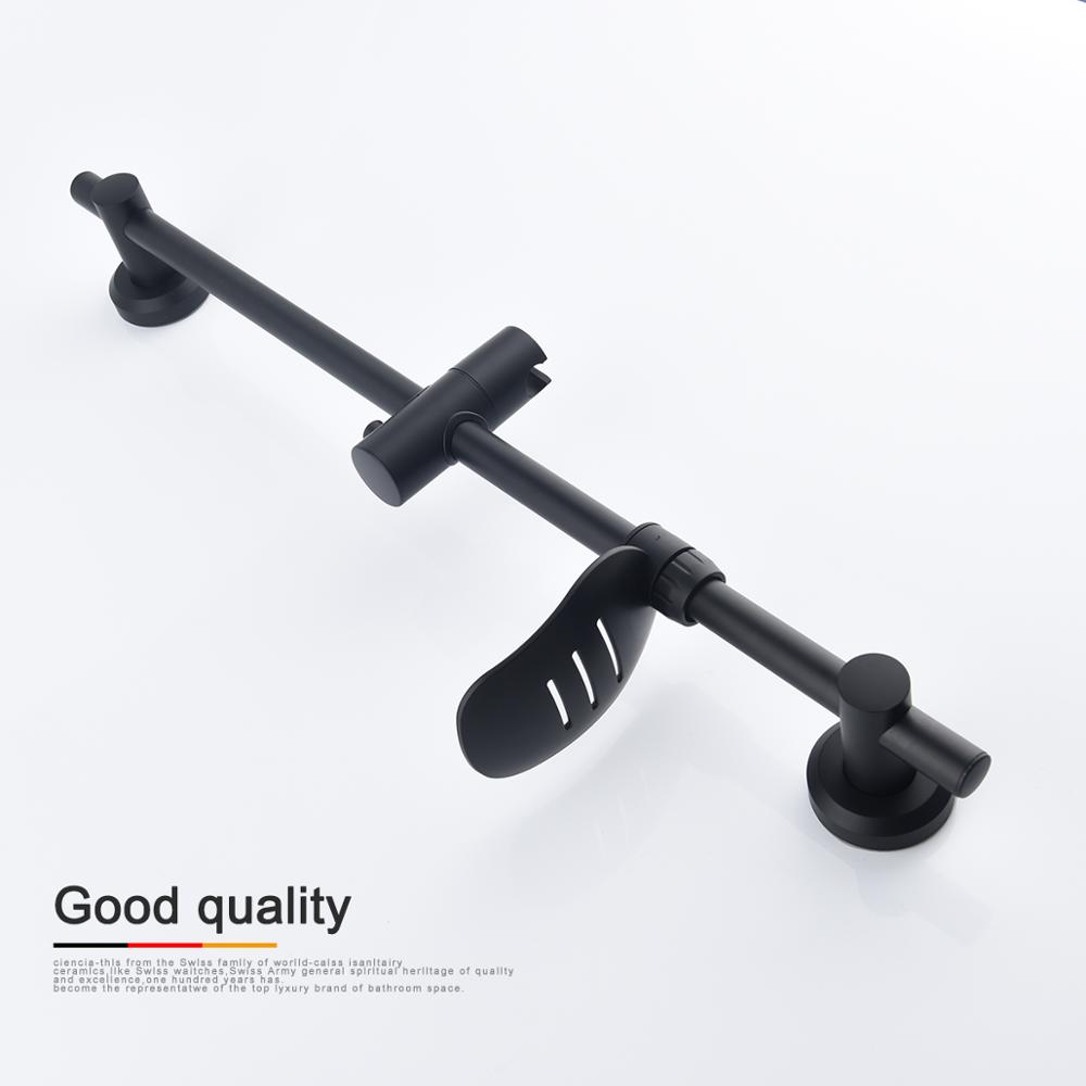 Stainless Steel Chrome Adhesive Sliding bar with Adjustable Height Hand Held Shower and Soap Dish For Bathroom