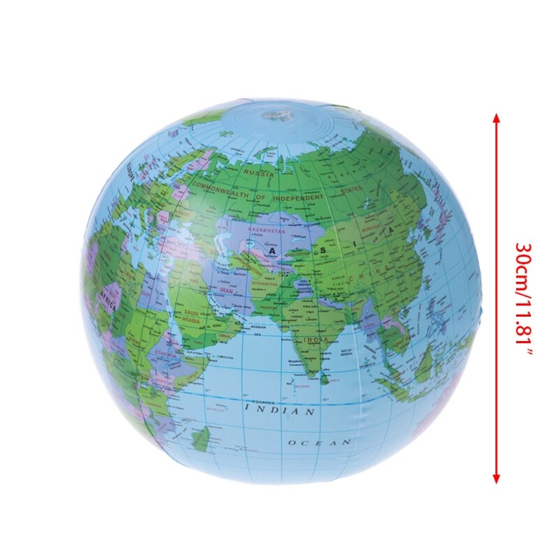 30CM Inflatable World Map Globe Balloon Beach Ball Education Geography Kid Toys