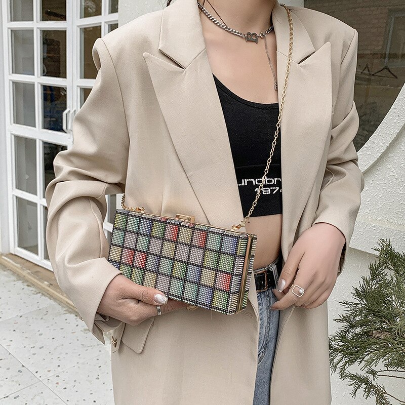 Pvc bolsas e bolsas para as mulheres 2021 designer de luxo alta qualidade sacos meninas do sexo feminino compradores cor arco-íris strass carteiras: kuansi