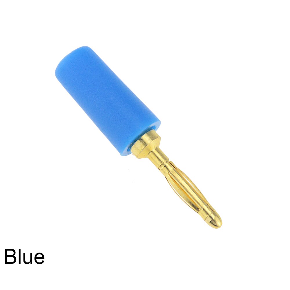 5Stck Gold-überzogene 2MM Kleine Banane Stecker 2mm Laterne Kopf Schweißen Für Experiment Prüfung Linie Isolierung Tafel Stecker Bananen Buchse: Blau