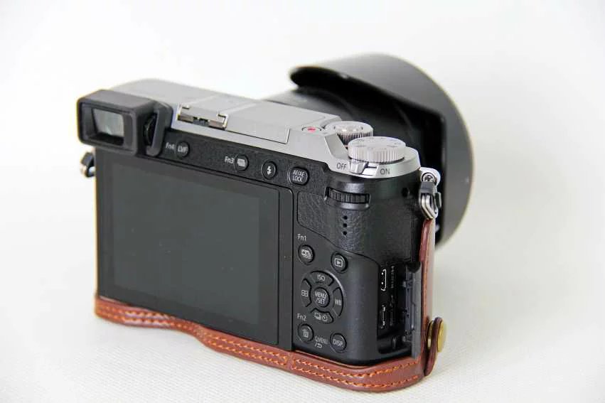 Klassische PU Leder Kamera Tasche Hälfte fallen Abdeckung Für Panasonic Lumix DMC-GX80 DMC-GX85 GX80 GX85 Kamera Halbkörper einstellen