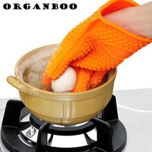ORGANBOO 1 ST barbecue outdoor siliconen handschoenen hoge temperatuur isolatie water glad magnetron bakken handschoenen bbq
