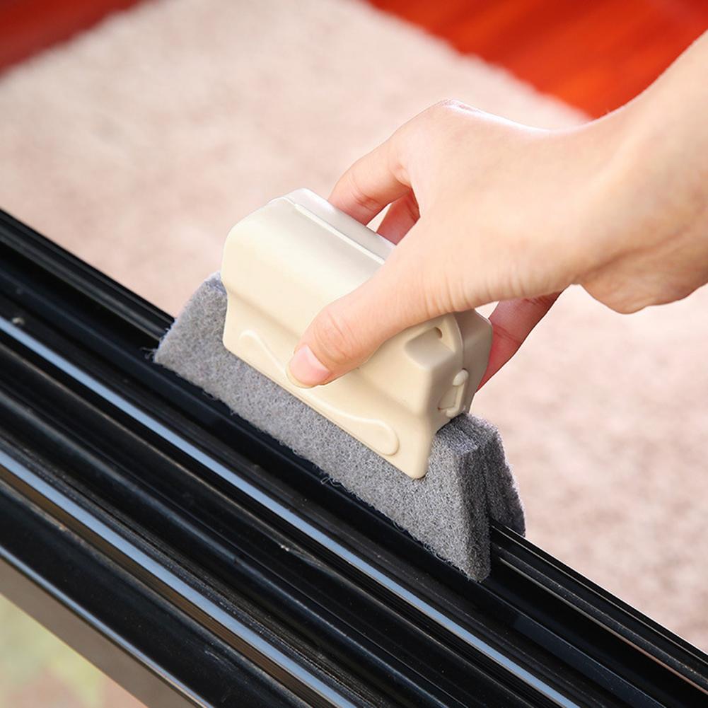 Ventana huecos y ranuras cepillo de limpieza de portátil ligero limpieza rápida multifunción ventana pista limpiador para puerta