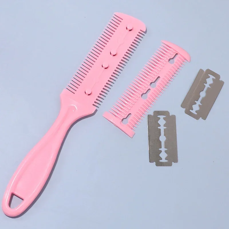 Doppel Seite Haar Schneiden Kämme Mit Rasierklinge Haar Pinsel Haar Trimmer Schneiden Ausdünnung Werkzeuge Salon Barber Haare Messer Clipper