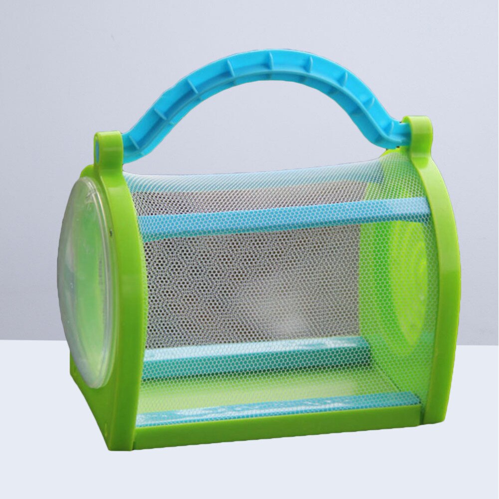 Insect Cage With Carrying Handle Portable Bug House Butterfly Dragonfly Cage Outdoor Nature Exploration Toys (Green)