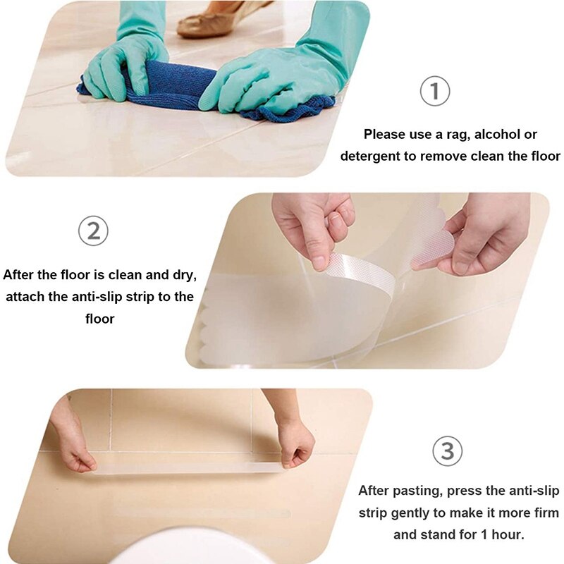 Tiras antideslizantes de seguridad para ducha, pegatinas antideslizantes para bañera, cinta antideslizante para escalera de 7,87 pulgadas, 10 Uds.