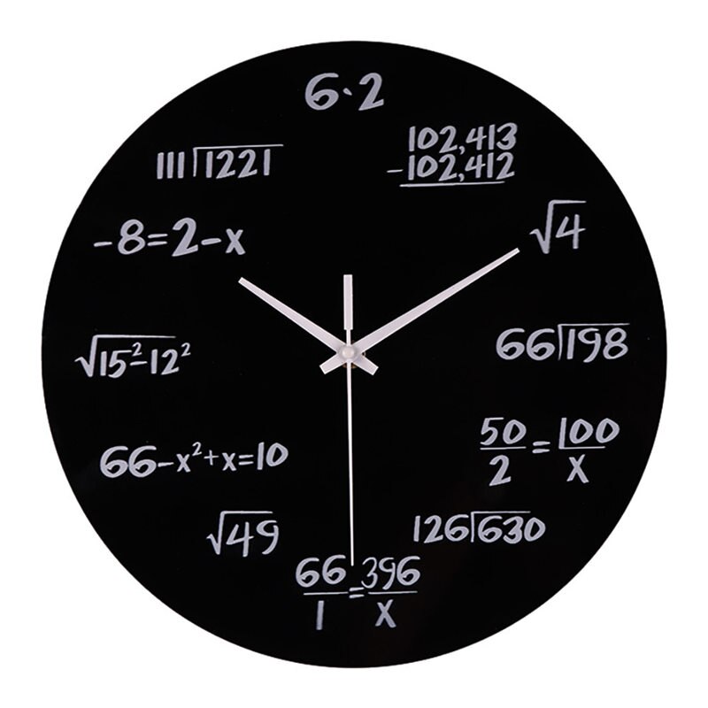 Home Wall Clock Silent Math Equations Polytechnic Digital Decoration Wall Clock Mechanical Clock Feb11