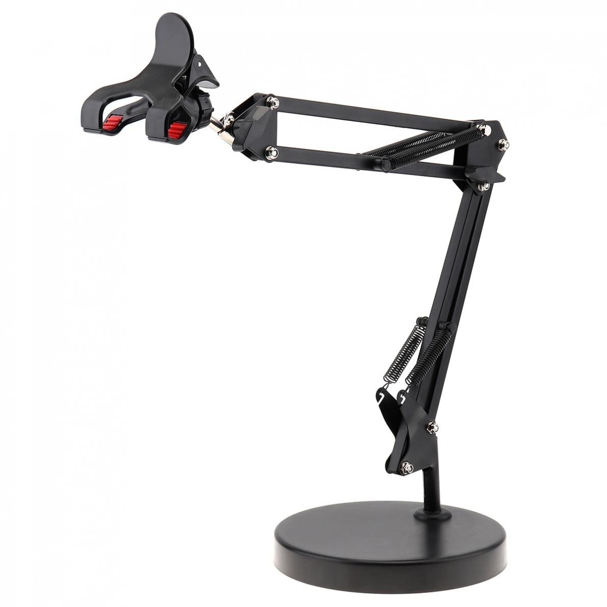Extendable Metal Desktop Cell Phone Holder Desk Mobile Smartphone Phone Tablet Stand Mount with Suspension Boom Scissor Long Arm: Phone holder