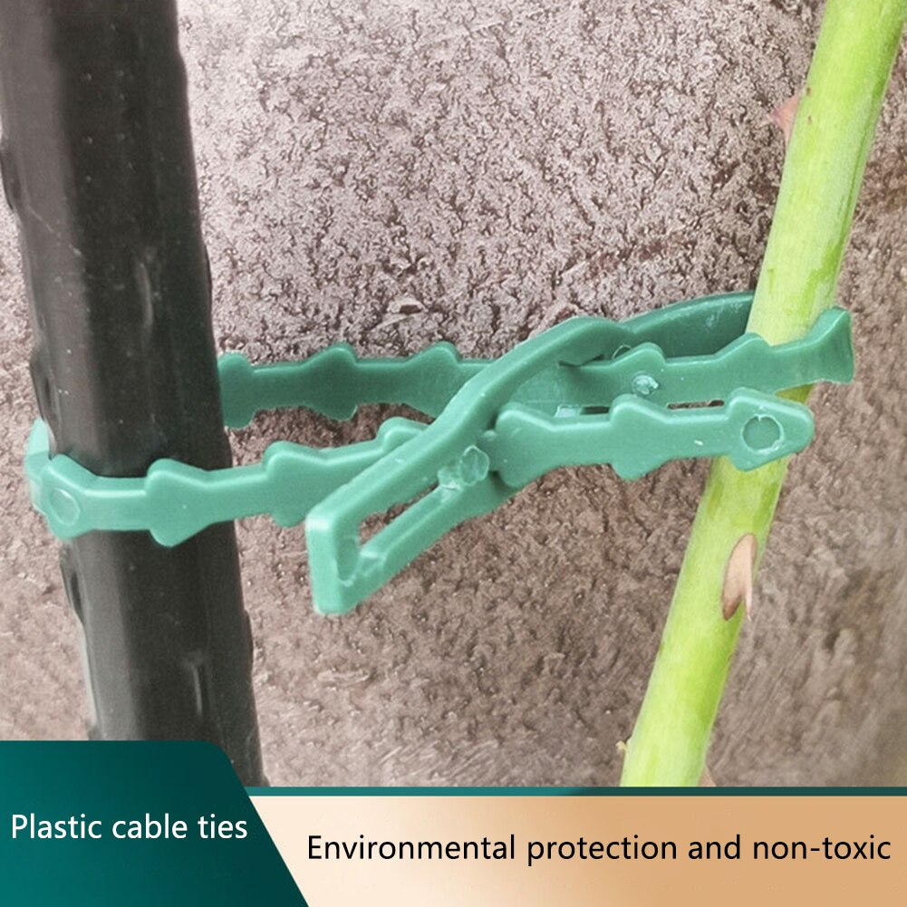 12/50Pcs Garden Cable Ties Plant Support Shrubs Fastener Tree Locking Adjustable Plastic Cable Ties Tools