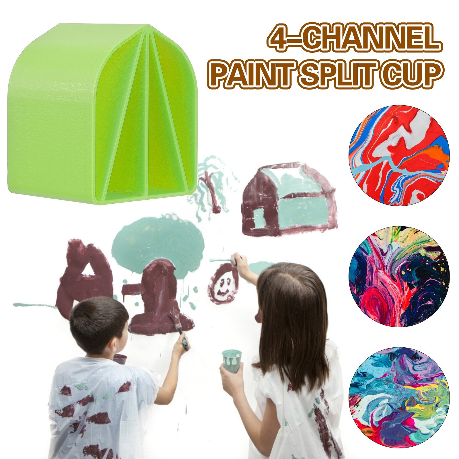 Acrylic Pour Cup 4 Channels Paint Pouring Split Cup Art Pour Supplies Oil Drawing Tools Painting Color Distribution Box