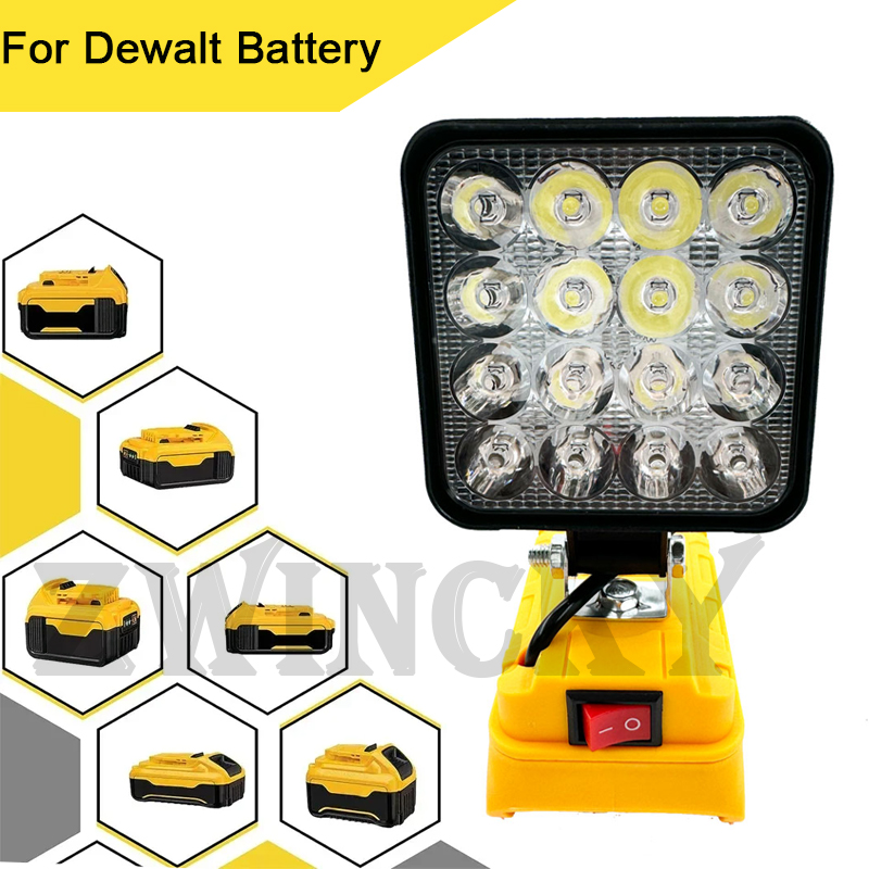 Lámpara inalámbrica para exteriores, luz LED de trabajo portátil de 3 pulgadas para Dewalt, linterna con batería de 14,4 V-20V, lámpara de Camping, iluminación de emergencia