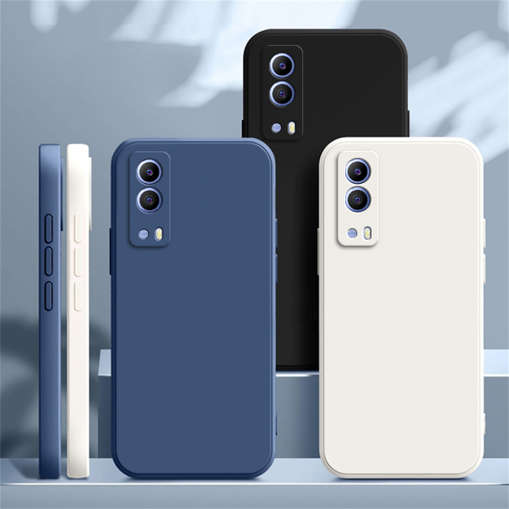 Case voor VIVO Y53S T2 Y72 Y52 Y53ST2 5G Camera Bescherming Vierkante Vloeibare Siliconen Zachte Schokbestendige Luxe cover Funda