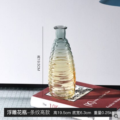 Europäischen Hipster Geprägte transparent Glas Vase Wohnzimmer Blume Hause Dekoration Vasen Für HäNutzer Blumen Hochzeit Dekoration: d