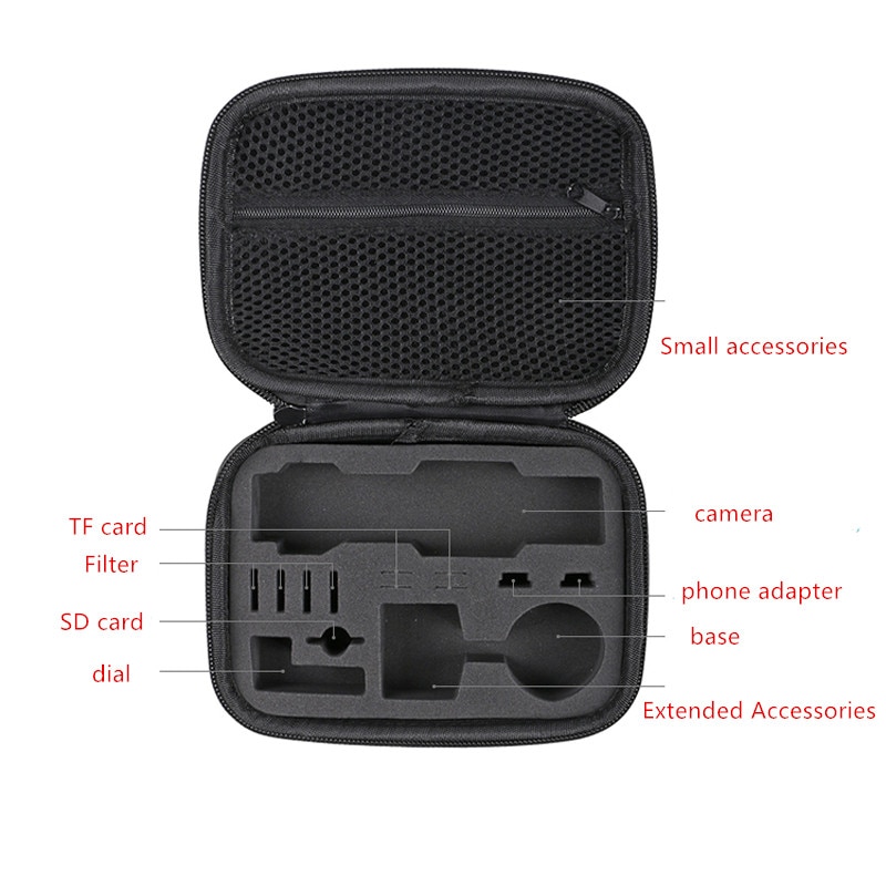 Bolsa de almacenamiento Osmo pocket Estuche portátil PU, bolsa de amortiguador impermeable, filtro, caja de piezas de repuesto para cámara de bolsillo dji osmo