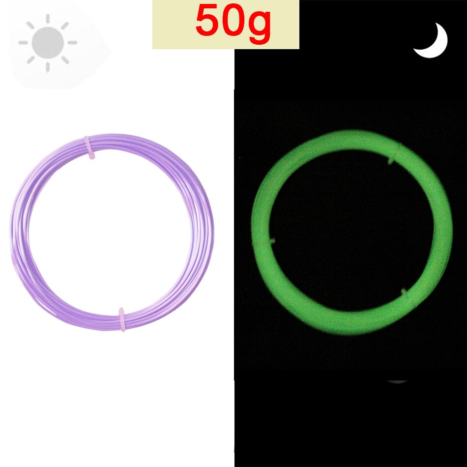 Glowing In The Dark 3D Printer PLA Filament 1.75mm Luminous Sublimation Color Changing Materials for 3D Printing Lime to Green: Lavender to GN 50g
