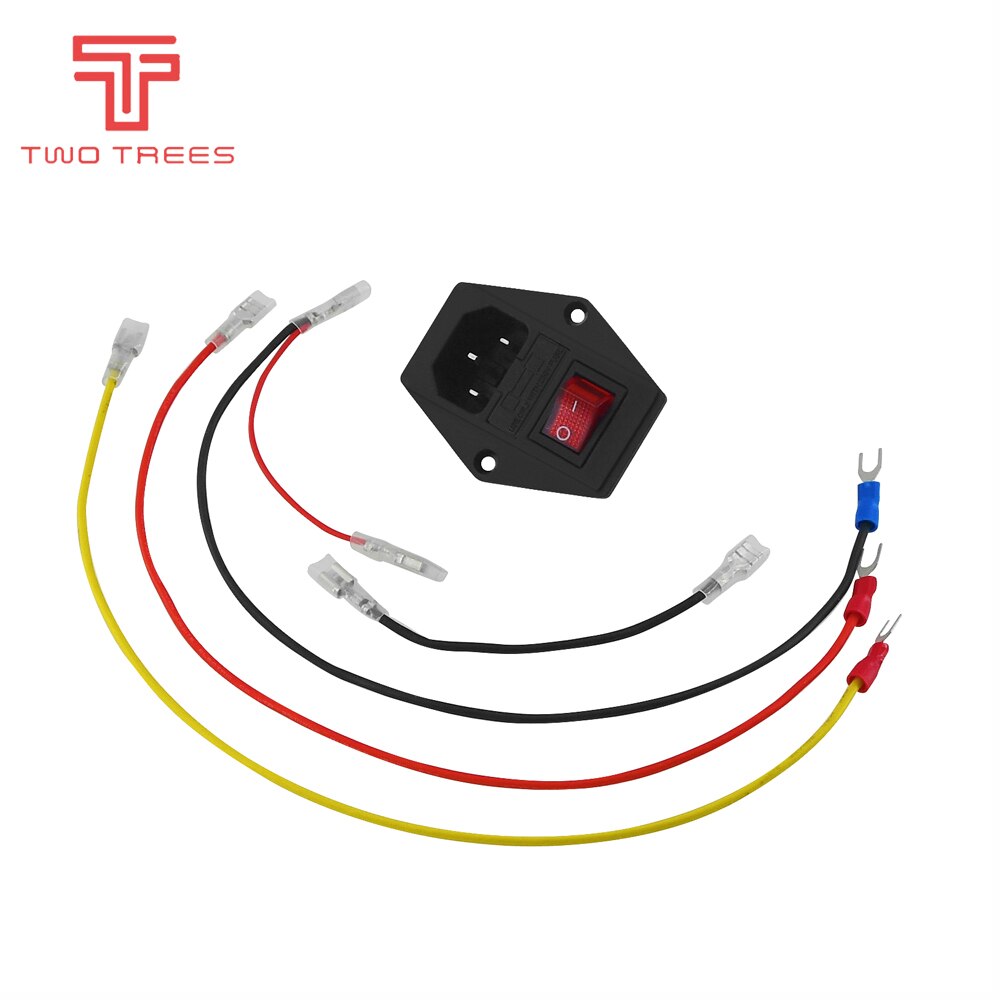 3D Printer Parts 220V/110V 6A Power Supply Switch Male Socket with Fuse for DIY Accessories