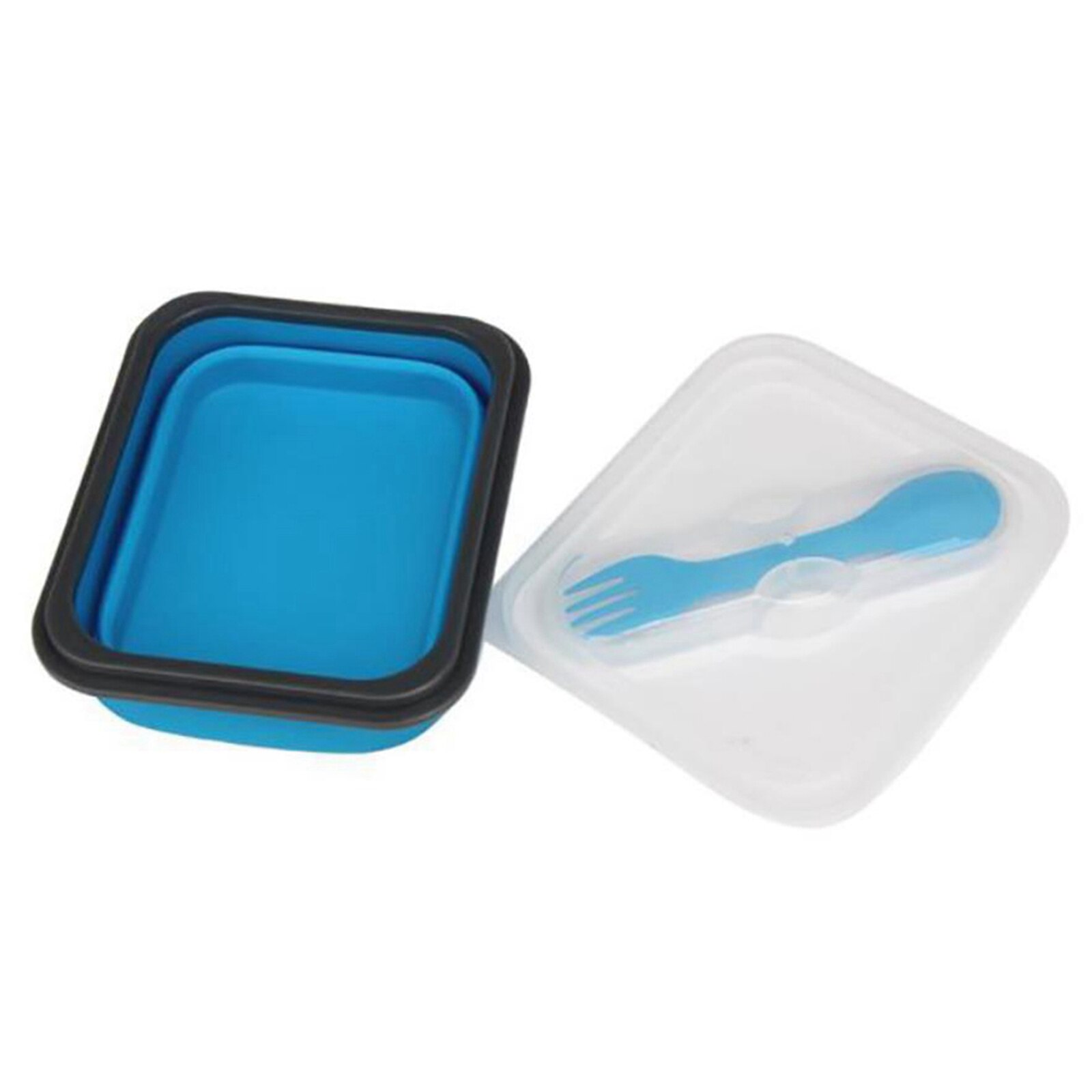 Bento lunch box, 600ml silicone collapsible portable lunch box bowl folding food storage container microwave lunch box