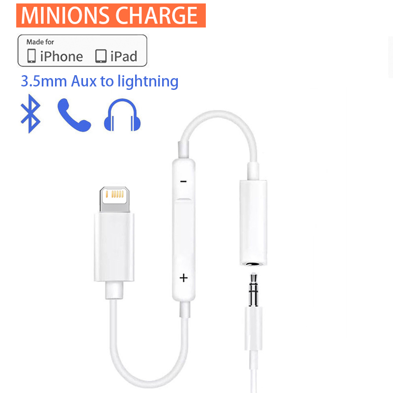 Adaptateur de casque pour IOS, séparateur Audio Aux pour IPhone 13 12 11X8 7 Plus, adaptateur d&#39;éclairage à 3.5mm, câble de prise d&#39;écouteurs