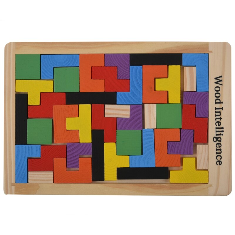 Houten Tangram Brain Teaser Puzzel Voor Tetris Game Educatief Baby Kinderen Speelgoed: Default Title