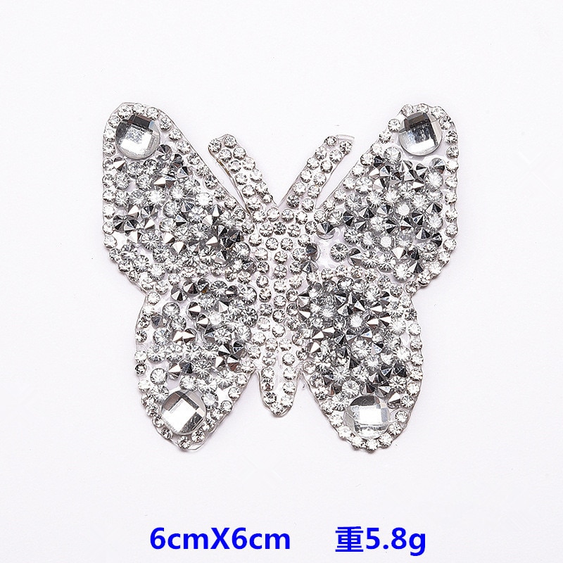 2pcs Iron On Butterfly Rhinestone Patches Thermo Stickers On Clothes Colorful Butterfly Patches can be used in T-shirt